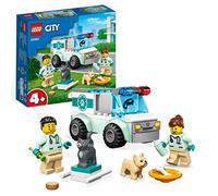 LEGO 60382 City L'Intervention du Véhicule Vétérinaire, Jouet Ambulance pour Animaux, avec 2 Minifigurines et Figurines Chat et Chien, Enfants 4 Ans