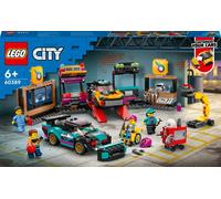 LEGO 60389 City Car Tuning Workshop, 2 véhicules à modifier, atelier mécanique, 4 minifigures, idée cadeau, jouet pour enfants, garçons et filles à partir de 6 ans
