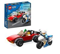LEGO 60392 City La Course-Poursuite De La Moto De Police, Jouet Voiture De Course Et 2 Minifigurines Policiers, Idée Cadeau Anniversaire, Enfants 5 Ans