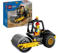LEGO 60401 City Le Rouleau Compresseur de Chantier, Maquette de Jouet de Camion avec Minifigurines d'Ouvrier