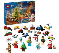 LEGO City Le Calendrier de l'Avent 2025 - Jeu pour Garçon ou Fille dès 5 Ans - Compte à Rebours Avant Noël avec 24 Surprises Dont Un Train, Une Voiture, Un Tracteur & 7 Minifigurines - Cadeau 60475