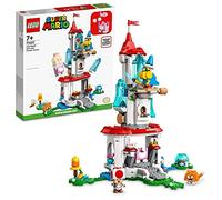 LEGO 71407 Super Mario Ensemble d’Extension La Tour Gelée et le Costume de Peach Chat, Figurine Toad, Jouet Château, Enfants 8 Ans