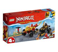 LEGO® NINJAGO 71789 Le Combat en Voiture et en Moto de Kai et Ras, Jouet Enfants Dès 4 Ans