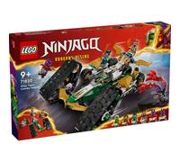 Lego Ninjago Ninja Team Combo Véhicule Combo 71820 4 en 1 pour Enfants avec Planeur, Course Tout-Terrain et 2 Jouets de Moto, Cadeau d'anniversaire pour garçons et Filles