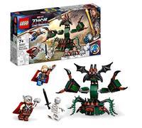 LEGO 76207 Marvel Attaque sur Le Nouvel Asgard, Jouet à Construire avec Figurines de Thor des Avengers et Son Marteau, pour Enfants de 7 Ans et Plus