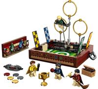 LEGO 76416 Harry Potter Quidditch - malle, 3 parties de Quidditch, un ou deux joueurs, set avec les figurines Drago Malefoy, Cédric Diggory, Cho Chang et la Torche d'Or, jouet de voyage