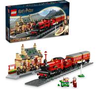 LEGO 76423 Harry Potter Hogwarts Express & la gare de Hogsmeade Ensemble de train avec rails, train jouet, billetterie et 8 minifigures, idée de cadeau iconique pour les enfants et les fans