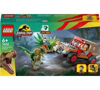 LEGO 76958 Jurassic Park Embuscade du Dilophosaurus, Set de jouets dinosaures avec figurine et jeep pour les enfants de 6 ans et plus