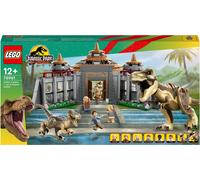 LEGO 76961 Jurassic Park Attaque du T. rex et du raptor au centre des visiteurs, Jouets de dinosaures pour enfants de 12 ans et plus
