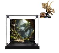 Lego 76969 Vitrine en acrylique pour ensemble de construction d'os de tricératops fossile de dinosaure, vitrine transparente anti-poussière compatible avec Lego 76969 (vitrine uniquement) (fond