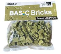 LEGO 98283 Lot de 100 briques de maçonnerie pour votre mur Vert olive 1 x 2 (100 pièces)