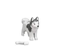 LEGO Minifigurine Husky arctique (chien de traîneau) avec os – env. 1 pouce