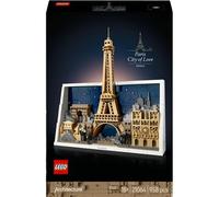 LEGO Architecture Paris, Ville de l’Amour - Maquette Miniature DIY pour Adulte - Décoration Intérieure - Panneau Mural 3D avec Monuments Parisiens Emblématiques Dont Tour Eiffel - Idée Cadeau 21064