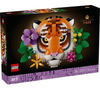 LEGO Art Fauna Collection - Tigre - Œuvre d'art 3D constructible avec fleurs décoratives de Botanicals - Kit de décoration pour adultes - Idée cadeau créative - 31217