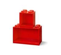 LEGO Bausteinregal-Set BRICK SHELF, 2-teilig, rot Bücherregal mit Noppen, aus ABS-Kunststoff, kann an der - 1 Stück (41171730)