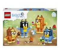 LEGO Bluey La Famille de Bluey en Briques - Jeu Créatif - 4 Figurines avec Différentes Expressions Faciales & Accessoires - Set Montessori - Cadeau d'anniversaire dès 5 Ans pour Fille ou Garçon 11217