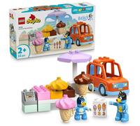 LEGO Duplo Visite chez Le Marchand de Glace avec Bluey - Jouet Educatif avec Voiture, Stand de Glaces & 2 Figurines Dont Papa Bandit - Motricité Fine - Cadeau pour Fille ou Garçon dès 2 Ans 10458