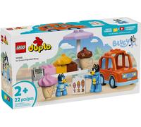 LEGO Duplo Visite chez Le Marchand de Glace avec Bluey - Jouet Educatif avec Voiture, Stand de Glaces & 2 Figurines Dont Papa Bandit - Motricité Fine - Cadeau pour Fille ou Garçon dès 2 Ans 10458