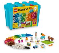 LEGO Boîte à briques créative classique et vibrante, jouet sensoriel pour enfants, ensemble de construction créatif avec licorne, skateboard, guitare, avion et plus encore, cadeau d'anniversaire pour