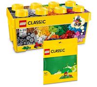 Lego Boîte de Briques Vrac & Plaque Verte 32x32 - Briques Lego Vrac avec Plaque de Construction pour Enfants à partir de 4 Ans
