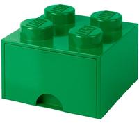 LEGO-40051734 Brique de Rangement Empilable 4 avec Tiroir, Solid, 40051734, Vert, 25 x 25 x 18 cm