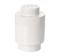 LEGO Boîte de rangement Lego ronde 1-brique en blanc, Plastique, 12,3 cm