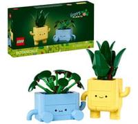 LEGO Botanicals Petites Plantes Souriantes - Kit de Loisirs créatifs pour Enfants - 2 Plantes artificielles, Pots de Fleurs Jaune et Bleu & Visages enjoués - Cadeau Nature pour Fille dès 9 Ans 10349