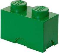 LEGO Brick Bac rectangulaire empilable avec 2 picots - Vert foncé