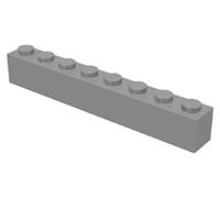 LEGO Bricks 3008 City Lot de 10 Briques (1 x 8 pivots) Gris Clair