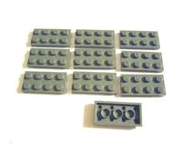 LEGO Bricks 3020 City Lot de 10 plaques Gris foncé 2 x 4 pivots et Assiette Rose