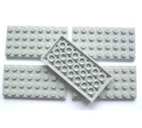 LEGO Bricks 3035 City Lot de 5 plaques (4 x 8 pivots) Gris Clair