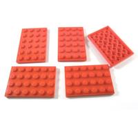 LEGO Bricks - Fer à Repasser (5 unités, 4 x 6 pivots), Couleur Rouge