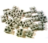LEGO Bricks - Fer à Repasser avec Attache pour Clip Ouvert (Lot de 20, 1 x 2 ERGOTS), Couleur Gris Clair Nouveau