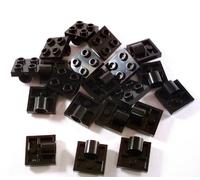 LEGO Bricks - Fer à Repasser avec Attache pour rouflaquettes en Un côté (Lot de 20, 2 x 2 ERGOTS), Couleur Noir