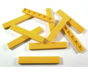 LEGO Bricks - Fer à Repasser Lisse (Lot de 10, 1 x 6 pivots), Couleur Jaune