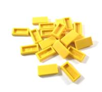 LEGO Bricks - Fer à Repasser Lisse (Lot de 20, 1 x 2 ERGOTS), Couleur Jaune