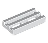 LEGO Bricks Lot de 50 Briques grilles, 1 x 2 tenons, Blanc