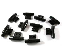 LEGO Bricks - Tube Fin de réacteur avec Fer à Repasser latérale (Lot de 10, 1 x 2 ERGOTS), Couleur Noir