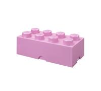 Lego Brique de rangement 8 boutons - Boîte de rangement empilable en plastique avec couvercle pour enfants et adultes - Organiseur de bureau et boîte à jouets - Capacité de 12,1 l - Violet clair
