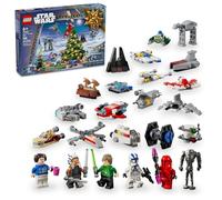 LEGO Calendrier de l'Avent 2024 Star Wars pour enfants Calendrier de l'Avent de Noël avec 18 mini constructions et 5 figurines, à partir de 6 ans Idée cadeau pour garçons et filles 75395