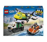 LEGO Set City 3-en-1 60505 – Avion, Camion d’assistance, Aéroglisseur modulable – 7 ans