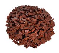 LEGO City - 50 Pierres avec 2 x 4 Picots dans Un Marron Rare et Un Casque Rare doré.