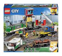 LEGO City Le Train de Marchandises Télécommandé - Inclut Jouet Camion, Chariot Élévateur, 32 Rails, Feux de Signalisation & 6 Minifigurines - Cadeau Original pour Garçon ou Fille dès 6 Ans 60198