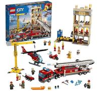 LEGO® City 60216 Les pompiers du centre-ville avec camion de pompiers Grue, Hélicoptère, Moto et Jouet pour Enfants 6 ans et +