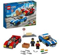 LEGO® City 60242 La course-poursuite sur l'autoroute, Jouets Voiture de Police, Cadeau Anniversaire pour Enfants de 5 ans et +