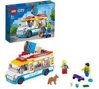 LEGO® City 60253 Le camion de la marchande de glaces, Kit de Construction Jouet Enfants 5 ans et + avec Mini-figurine de chien