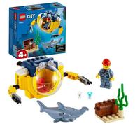 LEGO® City 60263 Le mini sous-marin, Ensemble de jouets avec Mini-figurine Requin Idée Cadeau pour Enfants de 4 ans et plus