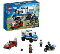 LEGO® City 60276 Le transport des prisonniers, Jeu d'action avec dépanneuse, moto et figurines, kit d'extension du poste de police