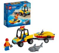 LEGO® City 60286 Le Tout-Terrain de secours de la plage, Jouet de Construction Mini-figurine Requin Idée Cadeau Enfant 5 ans et +