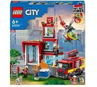 LEGO Caserne de pompiers City 60320, avec camion et hélicoptère, pour garçons et filles dès 6 ans
